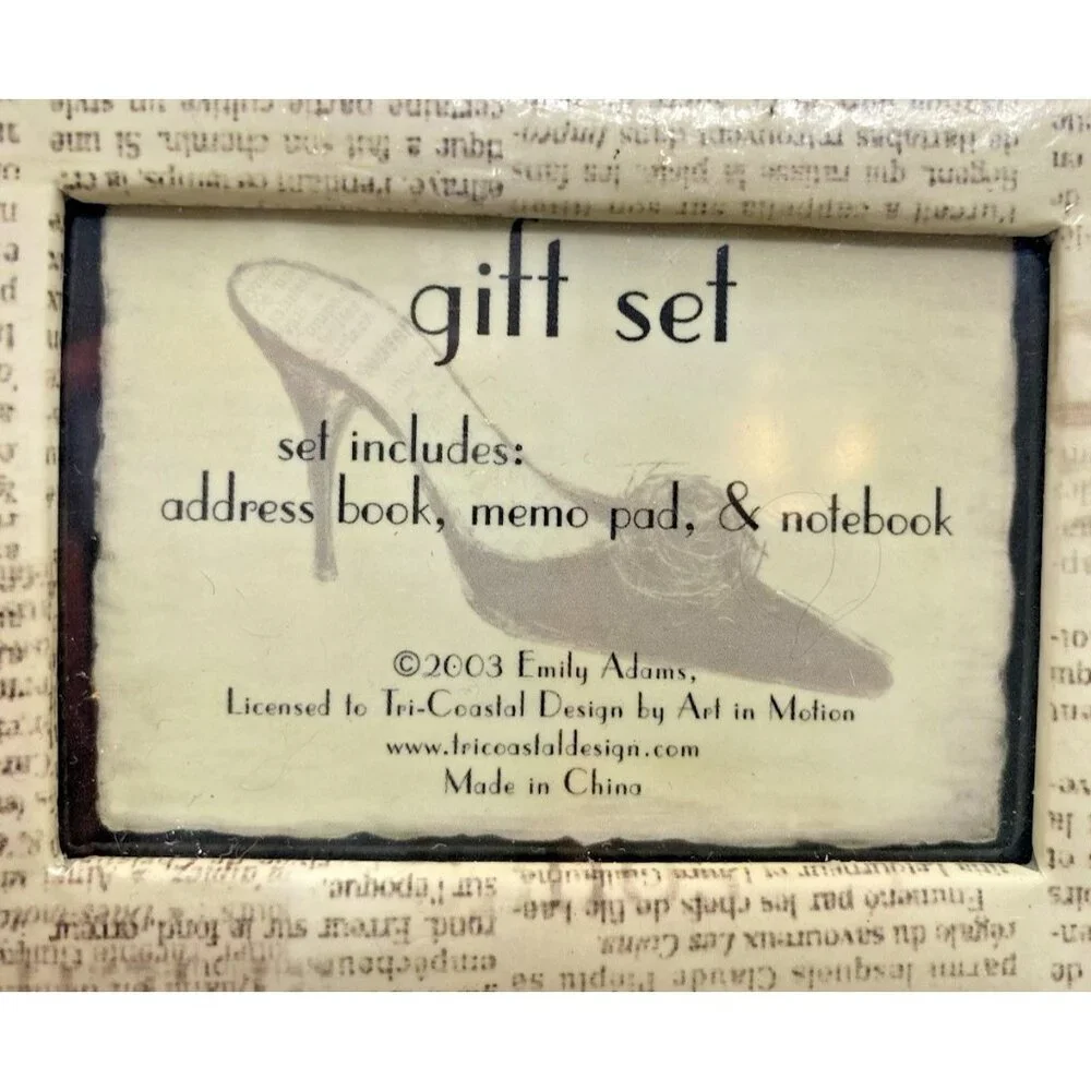 Emily Adams Adress Book Notebook Memo Pad Gift Set New NOS Vtg Stationery 2003